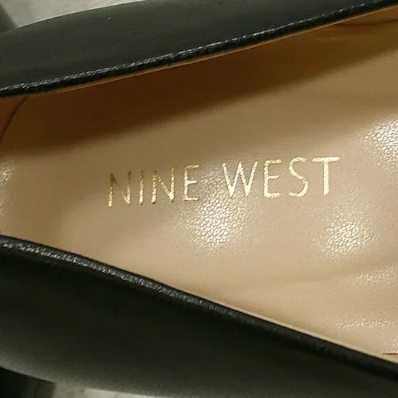 NINE WEST Sexy Black Leather Etta Classic Pointed Toe Pumps | Heels Size 10 M - Picture 5 of 12